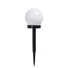 Cargar imagen en el visor de la galería, Set de 6 Luces Solares LED para Jardín con Forma de Bola Blanca - Lámpara de Exterior Impermeable, Luz Blanca Fría, Estaca de Plástico para Decoración de Caminos y Patio