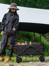 Cargar imagen en el visor de la galería, Carrito Plegable de Camping 60/80KG con 4 Ruedas Todo Terreno, Asa Ajustable, Carro de Almacenamiento Portátil para Playa, Picnic, Pesca y Jardín
