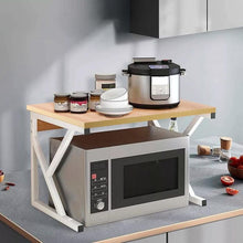 Cargar imagen en el visor de la galería, Estantería para Microondas Madera-Metal 54x34,5x34,5 cm – Organizador de Cocina Compacto