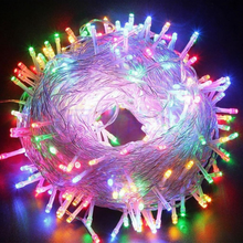 Cargar imagen en el visor de la galería, Guirnalda Luces led Navidad blanco cable transparente interior y exterior 8 funciones guirnaldas