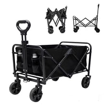 Cargar imagen en el visor de la galería, Carrito Plegable de Camping 60/80KG con 4 Ruedas Todo Terreno, Asa Ajustable, Carro de Almacenamiento Portátil para Playa, Picnic, Pesca y Jardín