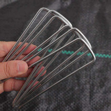 Cargar imagen en el visor de la galería, Piquetas Metálicas para Jardín 15 cm – Grapas de Sujeción Galvanizadas Ø 3 mm | Anclajes para Malla Antihierbas, Césped Artificial y Riego