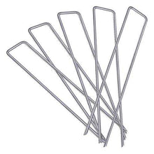 Cargar imagen en el visor de la galería, Piquetas Metálicas para Jardín 15 cm – Grapas de Sujeción Galvanizadas Ø 3 mm | Anclajes para Malla Antihierbas, Césped Artificial y Riego