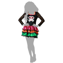 Cargar imagen en el visor de la galería, Disfraz Esqueleto Mexicana Mejicana Mujer Adulto Halloween Carnaval