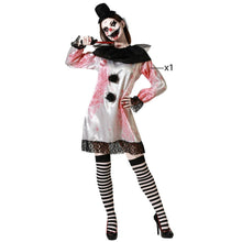 Cargar imagen en el visor de la galería, Disfraz Payasa Blanca Sangrienta Mujer Adulto Para Halloween Carnaval Teatro