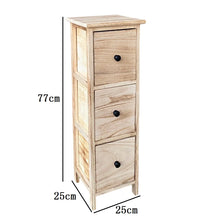 Cargar imagen en el visor de la galería, Mueble Auxiliar Sinfonier Cajonera de 2, 3, 4 Cajones Ancha, Estrecha de Madera MDF y Paulownia Color Madera Natural Decoración