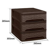 Cargar imagen en el visor de la galería, Cajonera de Plástico Stylo Blanco Linea / Wengué Decoración Bambú Hogar Oficina