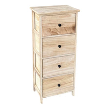 Cargar imagen en el visor de la galería, Mueble Auxiliar Sinfonier Cajonera de 2, 3, 4 Cajones Ancha, Estrecha de Madera MDF y Paulownia Color Madera Natural Decoración
