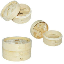 Cargar imagen en el visor de la galería, Vaporera de bambú para cocinar al Vapor, cocedor 1 Nivel con Tapa, olla de vapor