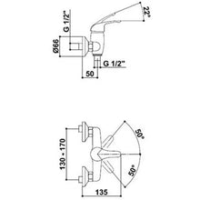 Cargar imagen en el visor de la galería, Grifo de Ducha Monomando Cromado – 1/2" con Inversor