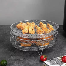 Cargar imagen en el visor de la galería, Set 3 Rejilla Redonda Apilable para Freidora de Aire Quttin ø 20 x 4.5cm