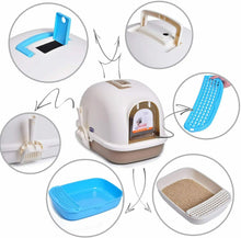 Cargar imagen en el visor de la galería, Aseo Gato Arenero Sanitaria Cerrado Bandeja Arena para Gatos Mascotas con Pala