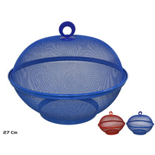Cargar imagen en el visor de la galería, Frutero de Mesa Rejilla con Tapa Metal Redondo Para Conserva Frutas Frescas 28.5 x 22 cm