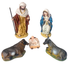 Cargar imagen en el visor de la galería, Nacimiento 5 piezas figuras Belen pesebre Resina Para Decoración de Navidad