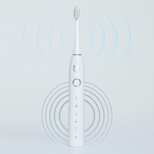 Cargar imagen en el visor de la galería, Cepillo Dental Eléctrico Sónico Recargable con 4 cabezales, Cable USB Tipo C y 1 estuche de viaje Blanco