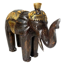 Cargar imagen en el visor de la galería, Figura Elefante de Madera Marrón hecho a mano decoración del hogar
