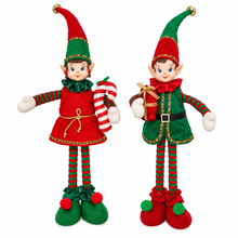 Cargar imagen en el visor de la galería, Muñeco Elfo de Navidad Decorativo 45 cm – Duende Navideño de Tela, 2 Modelos Surtidos, Adorno Festivo para el Hogar