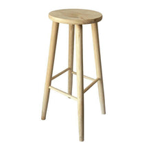 Cargar imagen en el visor de la galería, Taburete Redondo de Madera Natural, Silla Banqueta Redonda