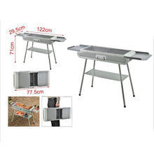 Cargar imagen en el visor de la galería, Gran Barbacoa de Carbón Plegable Portátil122x71x29.5 cm, para cocina al aire libre, Camping, senderismo, Picnics, parrilla de carbón, Una Sensación Comoda, Estetico y Resistente, Facil de Limpiar