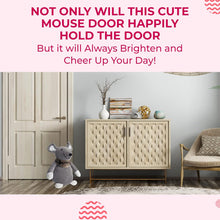 Cargar imagen en el visor de la galería, Bonito ratón con bufanda, perro, gato, saco para puerta, tope de puerta de relleno de arena, animales pesados, 1 kg, bonita decoración del hogar, juguete para niños (gris)