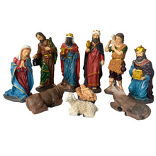 Cargar imagen en el visor de la galería, Nacimiento Belén Grande 10 figuras Portal de Belén, Reyes Magos, María, Jesús y José, Altura 38-41 cm - Gerimport