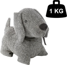 Cargar imagen en el visor de la galería, Bonito ratón con bufanda, perro, gato, saco para puerta, tope de puerta de relleno de arena, animales pesados, 1 kg, bonita decoración del hogar, juguete para niños (gris)
