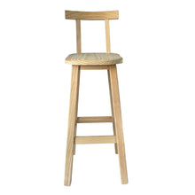 Cargar imagen en el visor de la galería, Taburete de Barra con Respaldo Madera Natural y Resistente, Diseño Original con Reposapiés