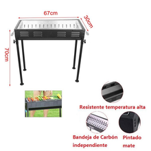 Cargar imagen en el visor de la galería, Barbacoa de Carbón Rectangular, para cocina al aire libre, Camping, senderismo, Picnics, parrilla de carbón