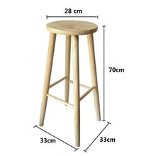 Cargar imagen en el visor de la galería, Taburete Redondo de Madera Natural, Silla Banqueta Redonda