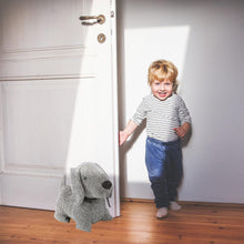 Cargar imagen en el visor de la galería, Bonito ratón con bufanda, perro, gato, saco para puerta, tope de puerta de relleno de arena, animales pesados, 1 kg, bonita decoración del hogar, juguete para niños (gris)
