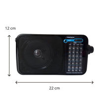 Cargar imagen en el visor de la galería, antena ortátil Am/FM con Funcionamiento AC o DC Negro Radio de 4 bandas
