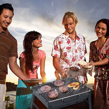 Cargar imagen en el visor de la galería, Barbacoa de carbón portátil, Barbacoa Para Mesa, parrilla plegable para jardín, Picnics, fiesta, cocina al aire libre, Camping