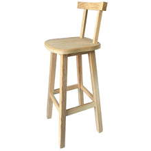 Cargar imagen en el visor de la galería, Taburete de Barra con Respaldo Madera Natural y Resistente, Diseño Original con Reposapiés