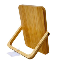 Cargar imagen en el visor de la galería, Espejo de Bambú Ajustable – Espejo de Mesa con Soporte Plegable, Diseño Natural y Ángulo Regulable