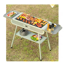 Cargar imagen en el visor de la galería, Gran Barbacoa de Carbón Plegable Portátil122x71x29.5 cm, para cocina al aire libre, Camping, senderismo, Picnics, parrilla de carbón, Una Sensación Comoda, Estetico y Resistente, Facil de Limpiar