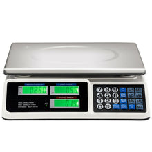 Cargar imagen en el visor de la galería, KMT Style - Báscula balanza digital para comida de 5g a 40 kg peso base de cuenta para cálculo de precio, 220V / 50Hz, electrónica LCD