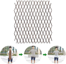 Cargar imagen en el visor de la galería, Valla Celosía plegable Mimbre extensible de madera natural enrejada soporte para cerca para planta trepadora