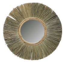Cargar imagen en el visor de la galería, Esoejo Redondo Maya bambú y hierba seca Natural 60CM Decoracion Para Entrada Casa Dormitorio