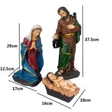 Cargar imagen en el visor de la galería, Nacimiento Belén Grande 10 figuras Portal de Belén, Reyes Magos, María, Jesús y José, Altura 38-41 cm - Gerimport