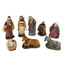 Cargar imagen en el visor de la galería, Nacimiento Belén 8 piezas figuras Pesebre Decoración de Navidad