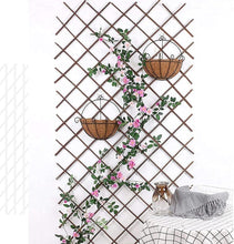 Cargar imagen en el visor de la galería, Valla Celosía plegable Mimbre extensible de madera natural enrejada soporte para cerca para planta trepadora