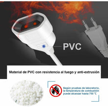 Cargar imagen en el visor de la galería, Cable alargador de enchufe plano electrico Extensible con PROTECCIÓN 2,3,4 m