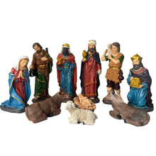 Cargar imagen en el visor de la galería, Nacimiento Belén Grande 10 figuras Portal de Belén, Reyes Magos, María, Jesús y José, Altura 38-41 cm - Gerimport