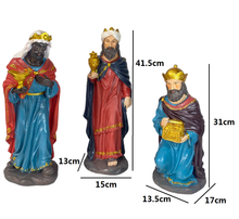 Cargar imagen en el visor de la galería, Nacimiento Belén Grande 10 figuras Portal de Belén, Reyes Magos, María, Jesús y José, Altura 38-41 cm - Gerimport
