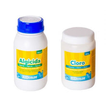 Cargar imagen en el visor de la galería, Kit Mantenimiento Minipiscinas – Cloro Rápido 500g + Algicida 500g – Para Piscinas Hinchables o Portátiles