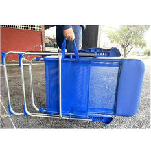 Cargar imagen en el visor de la galería, Silla Alta plegable playa estructura de aluminio tejido Textileno, transpirable y fresco, 7 posiciones 65 x 118 cm - Maxia Market