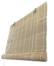 Cargar imagen en el visor de la galería, Estor Enrollable de Bambú Natural para Interiores, Persiana Cortina de Bambú Protección Solar y Privacidad para Ventanas y Puertas, Color Natural