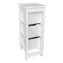 Cargar imagen en el visor de la galería, Mueble Auxiliar Cajonera Estrecho de Madera de Pino Natural Color Blanco Para Baño Dormitorio