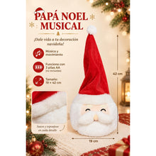 Cargar imagen en el visor de la galería, Gorro de Papá Noel Peluche Musical con Movimiento (19x42 cm) - Adorno Navideño Eléctrico con Música y Baile de Sombrero, Funciona con 3 Pilas AA