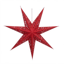 Cargar imagen en el visor de la galería, Set de 6 a 12 Colgantes de Estrellas de Papel de 67 cm - Decoración Navideña Colgante Estrella de Adviento Roja o Blanca